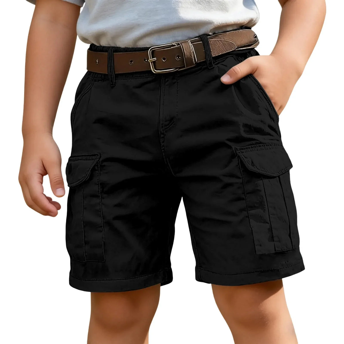 Kids Cotton Cargo Shorts Multi-Pocket - 6 Color Options
