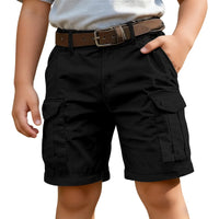 Kids Cotton Cargo Shorts Multi-Pocket - 6 Color Options - The Palm Beach Baby