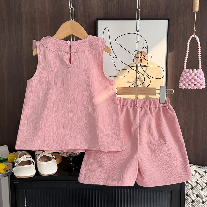 "Sarah" 2 PC Chic Pink Shorts Set