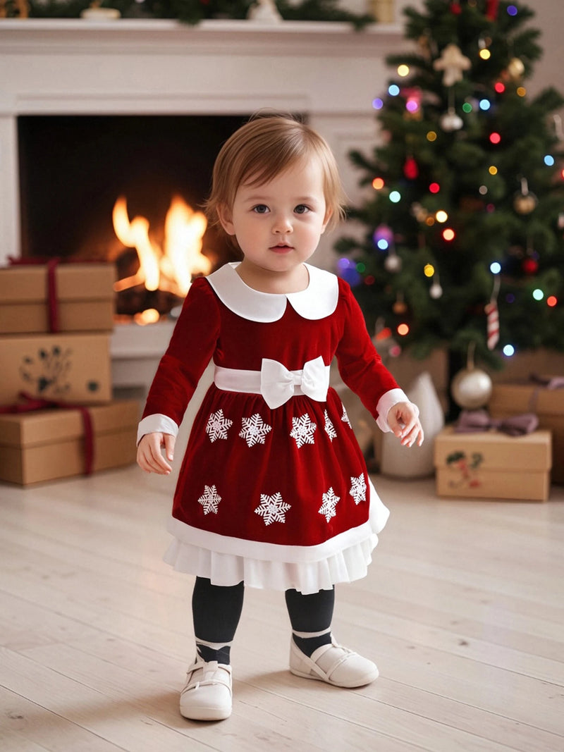 Sweet Snowflakes and Frills - Holiday Red