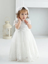 Margaret-Marie White Long Special Occasion Gown Set - The Palm Beach Baby Estimated 14 - 25 Day Shipping