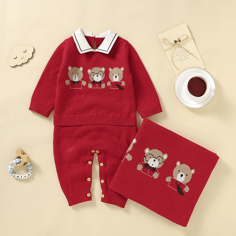 "Beary Cute" Knit Romper And/Or Blanket