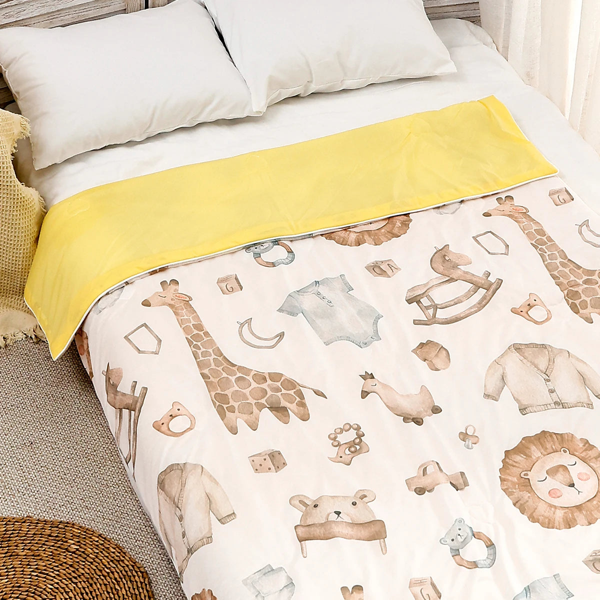 150x110cm Summer Cool Quilted Naptime Blanket - The Palm Beach Baby Estimated 12 - 20 Day Shipping