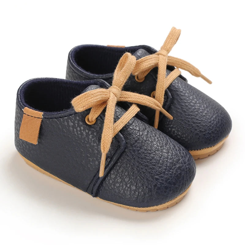 Retro-Baby Faux Leather Rubber Soled Lace-ups  - 8 Colors
