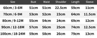 Tabitha Elegant Baptism Flower Girl Dress size chart bust, waist, shoulder, length, sleeve measurements 60cm-100cm.