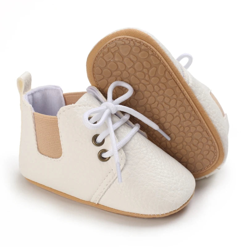 Retro-Baby Faux Leather Rubber Soled Lace-ups  - 9 Colors