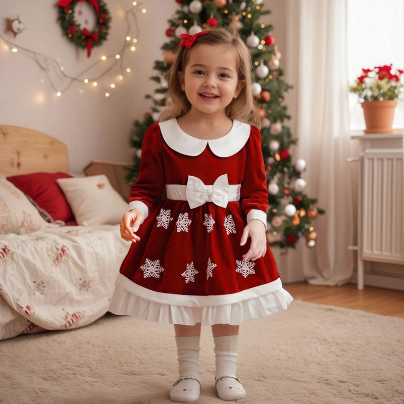 Sweet Snowflakes and Frills - Holiday Red