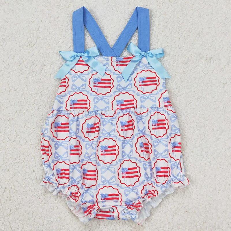 Patriotic Pretty-In-Print Rompers