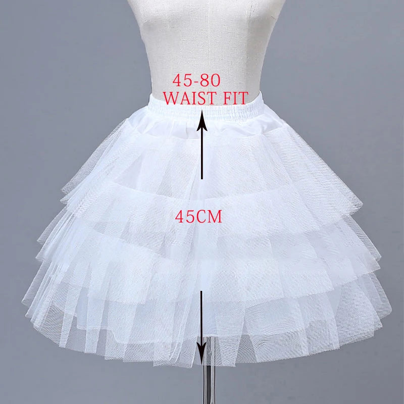 White children's petticoat crinoline underskirt with layered tulle for fuller dress silhouettes; available in 6 styles