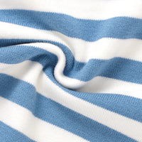 Close-up of blue and white striped fabric