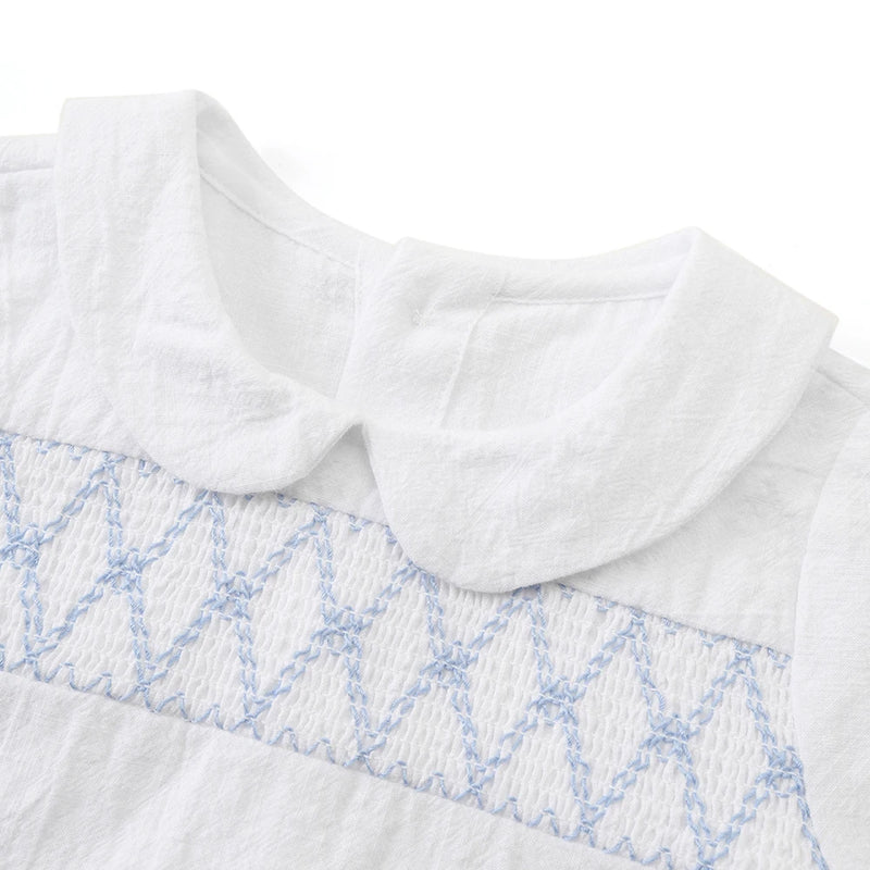 "Hamilton"  Boys Short-Sleeved Smocked Shorts Set
