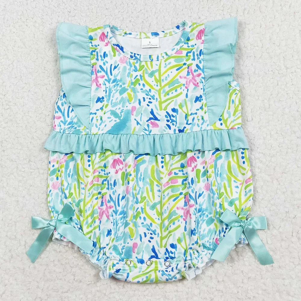 Vivacious Frills Baby Rompers for Girls - Cute Bows & Playful Frills - The Palm Beach Baby