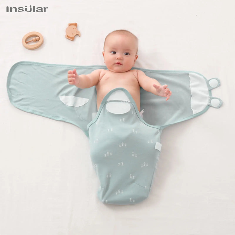 Soothing Baby Swaddle Bags for Babies - 3 Piece Set showcasing a baby comfortably positioned in an open swaddle bag. Perfect for easy wrapping with baby swaddle bags.