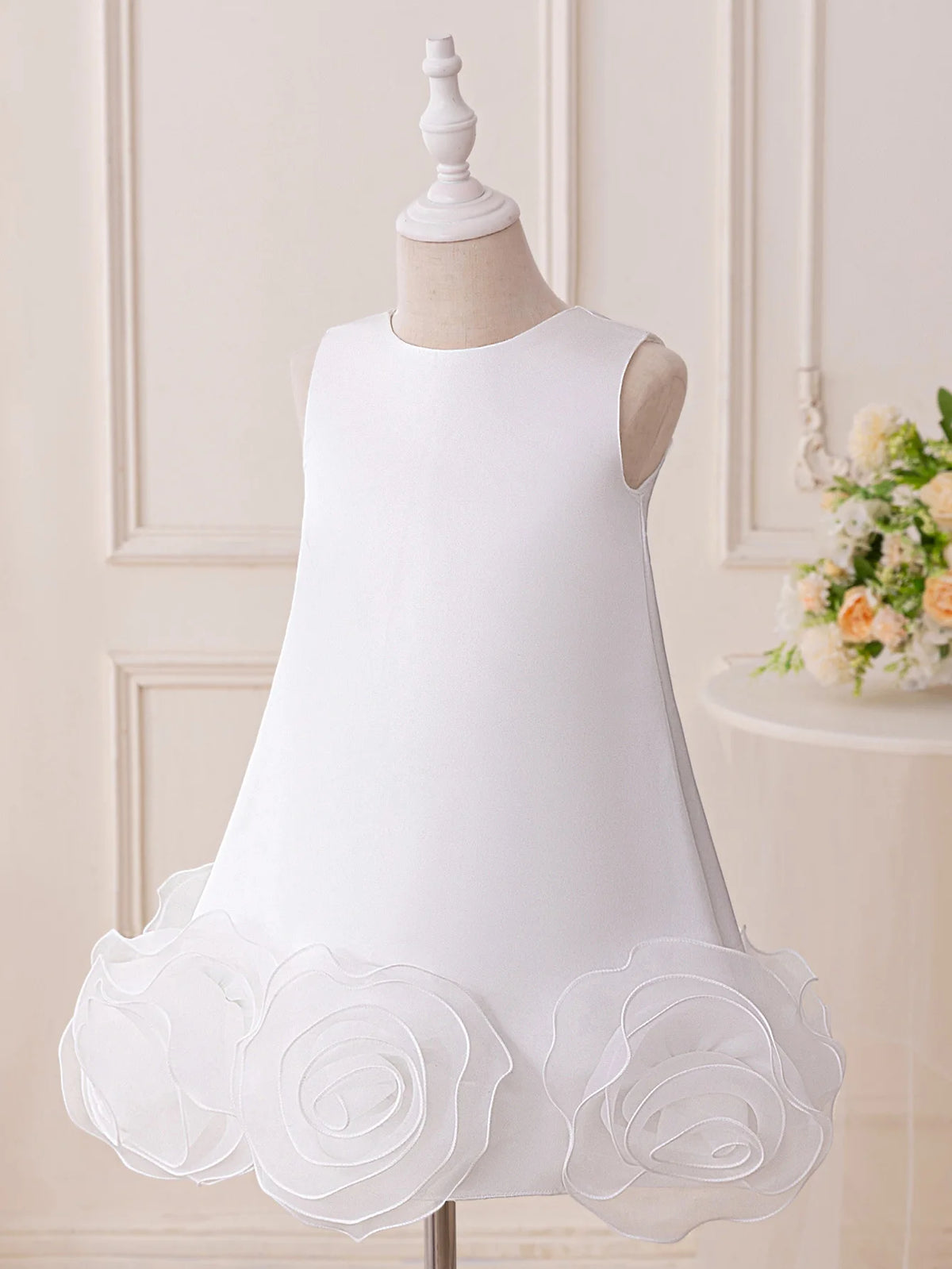 Lillian Marie Chic Girls White Formal Party Dress With Tulle Detail - The Palm Beach Baby Estimated 15 - 20 Shipping