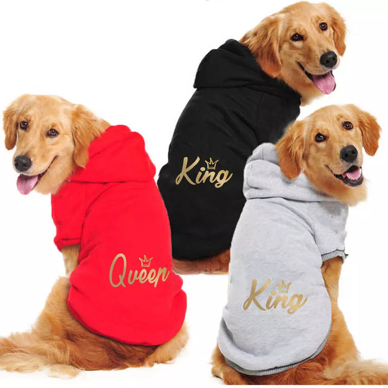 "King And Queen" Small To Large Dog Hoodie