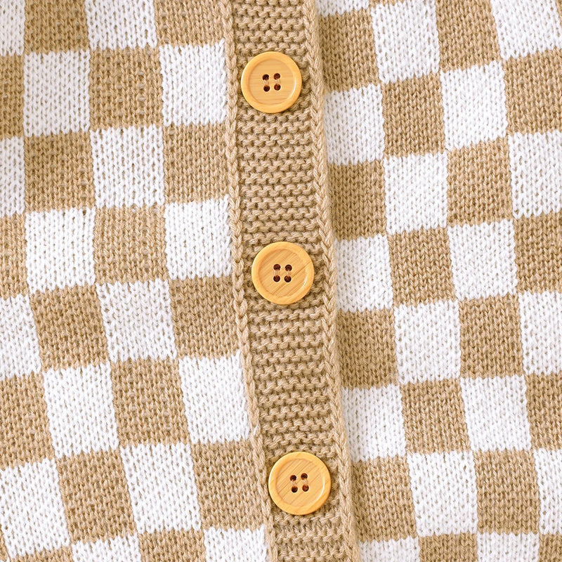 "Blake" Checkered Knit Romper Jumpsuit