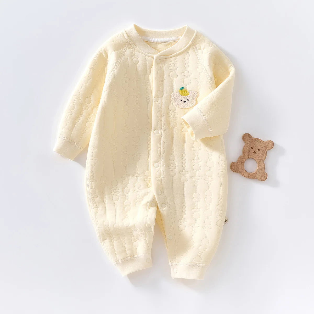 My Little Bear Quilted Cozy Warm  Baby Romper