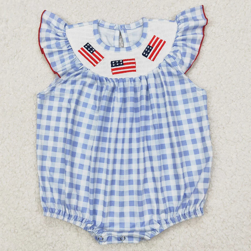 Patriotic Pretty-In-Print Rompers
