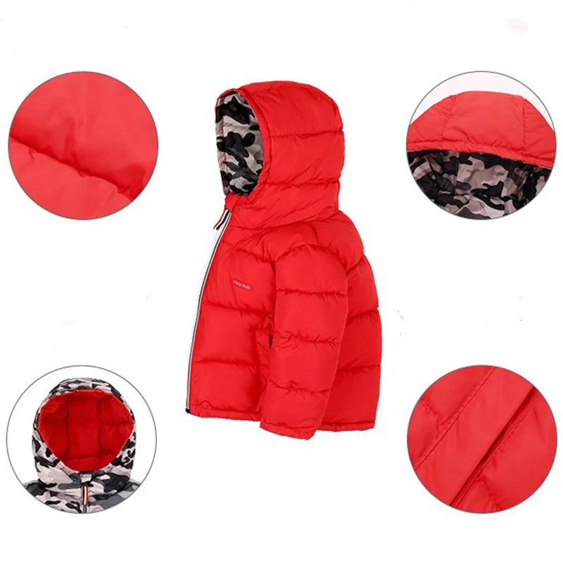 Toasty-Warm Reversible Hooded Boy's Jacket