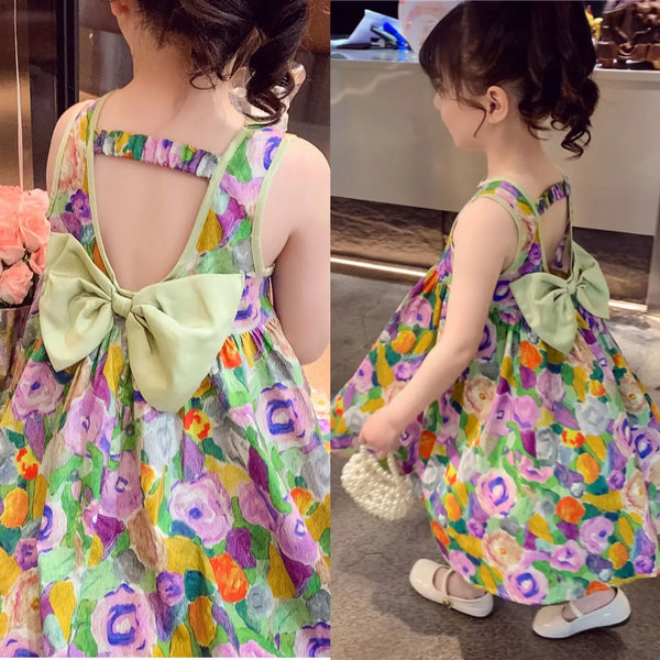 Vibrantly Lovely "Caroline" Floral Party Dress for Girls - The Palm Beach Baby