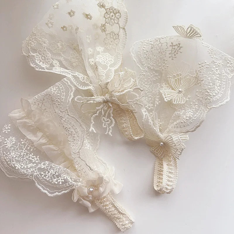 Lace Flowers Whimsical Elastic Headband: 9 Design Options