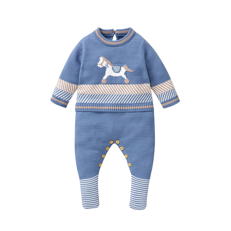 "My Lil Horse" Knitted Romper - 4 Colors