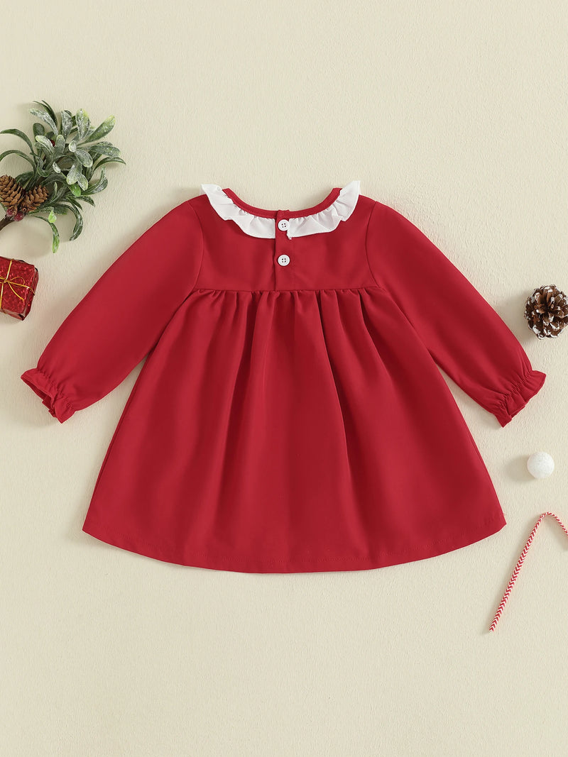 "Clara" Frilly Holiday Embroidered  Dress