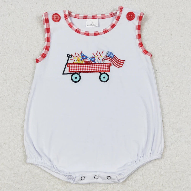 Patriotic Pretty-In-Print Rompers