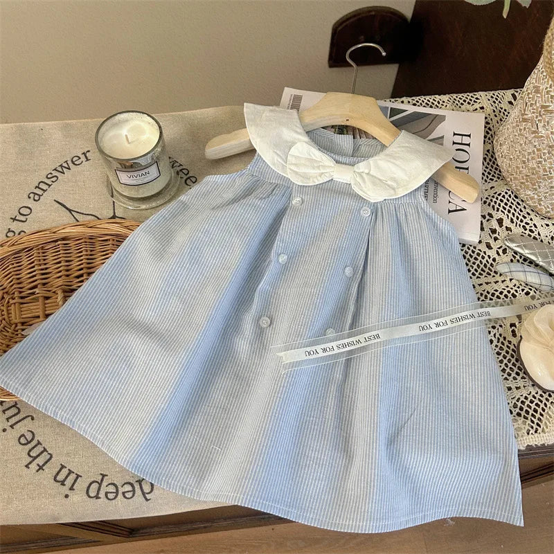 Marietta Elegant Boca Blue A-Line Children's Dress