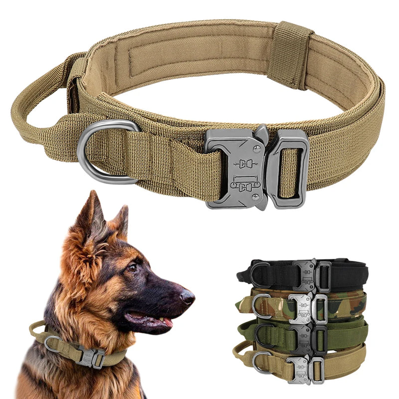 Nylon Tactical Dog Collar And Leash Set Or Harness - 2 Colors