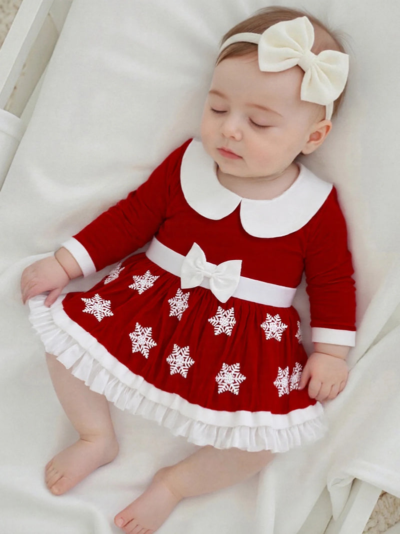 Sweet Snowflakes and Frills - Holiday Red