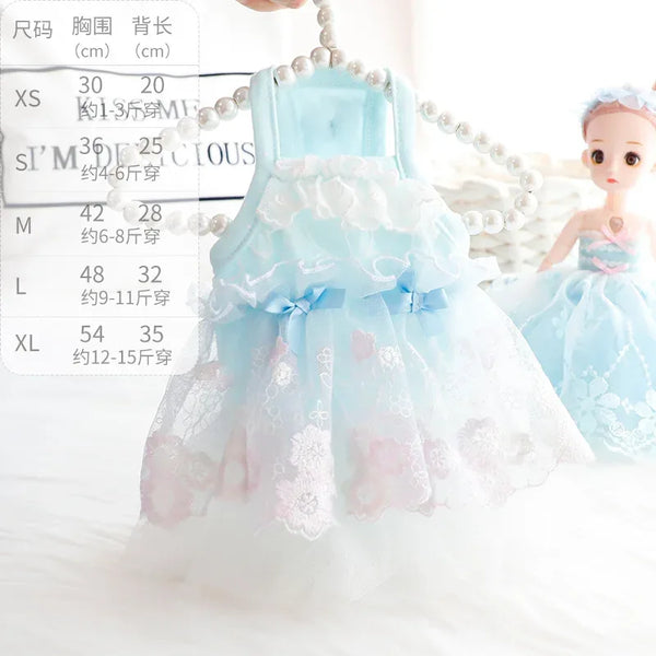 DIVA Pet: "Cassie" Tulle Pet Party Dress - 3 Soft Colors - The Palm Beach Baby