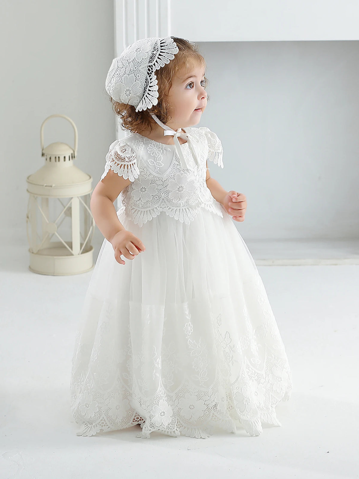 Margaret-Marie White Long Special Occasion Gown Set - The Palm Beach Baby Estimated 14 - 25 Day Shipping