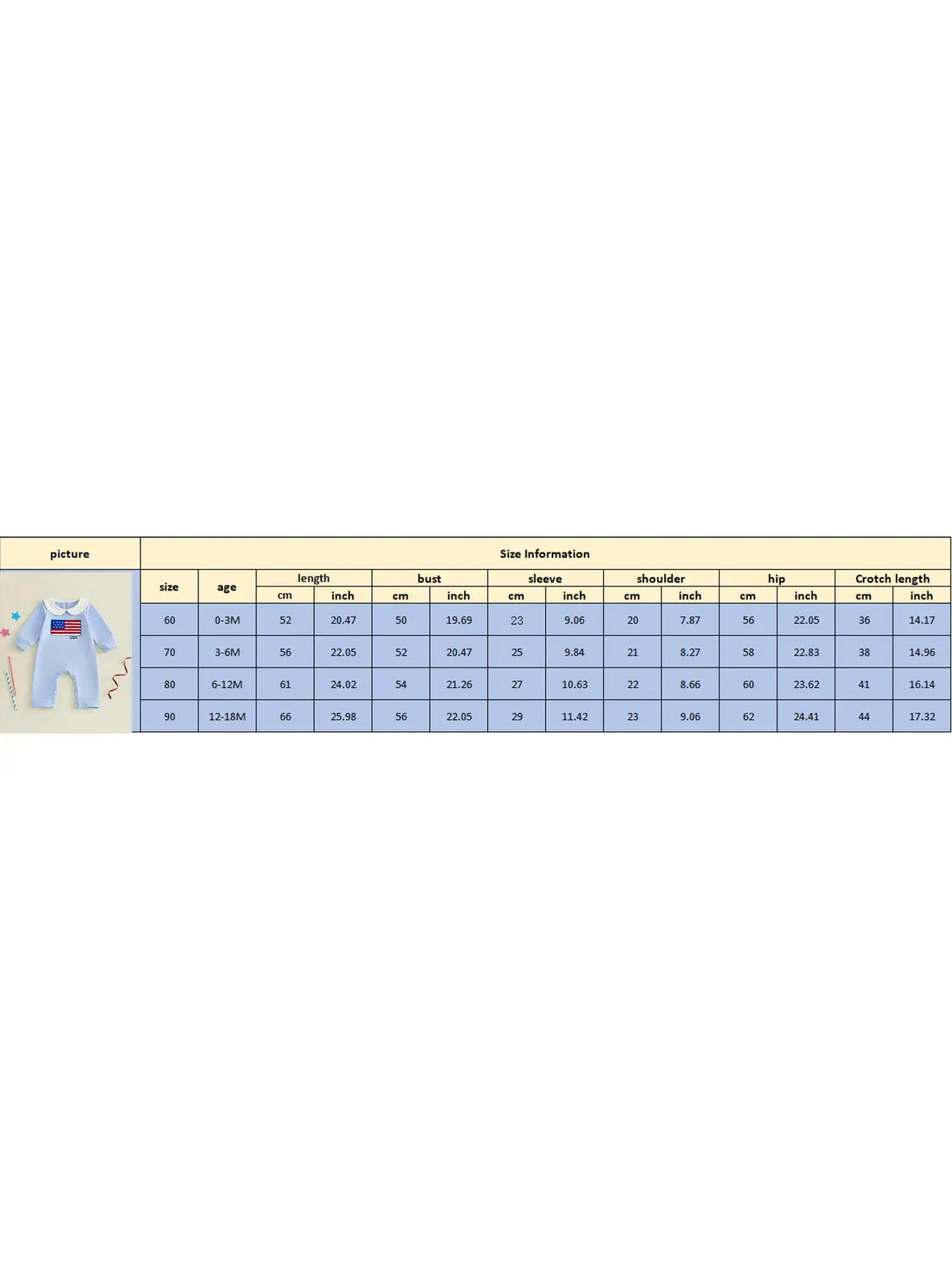 Peterson Patriot Long Sleeved American Flag Baby Romper for Newborns to 18 mos. - The Palm Beach Baby Estimated 10 - 14 Day Shipping