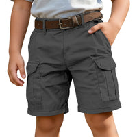 Kids Cotton Cargo Shorts Multi-Pocket - 6 Color Options - The Palm Beach Baby
