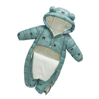 Fleece lined Cozy Warm Printed Toddler Baby Snowsuit with hood, designed for toddlers aged 1-3 years.