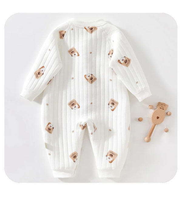 My Little Bear Quilted Cozy Warm  Baby Romper