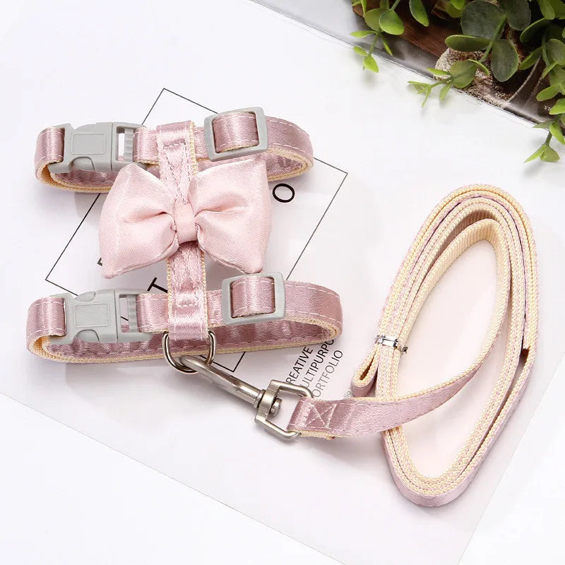 DIVA Pet - Big Bow Harness And Leash Set- 4 Colors