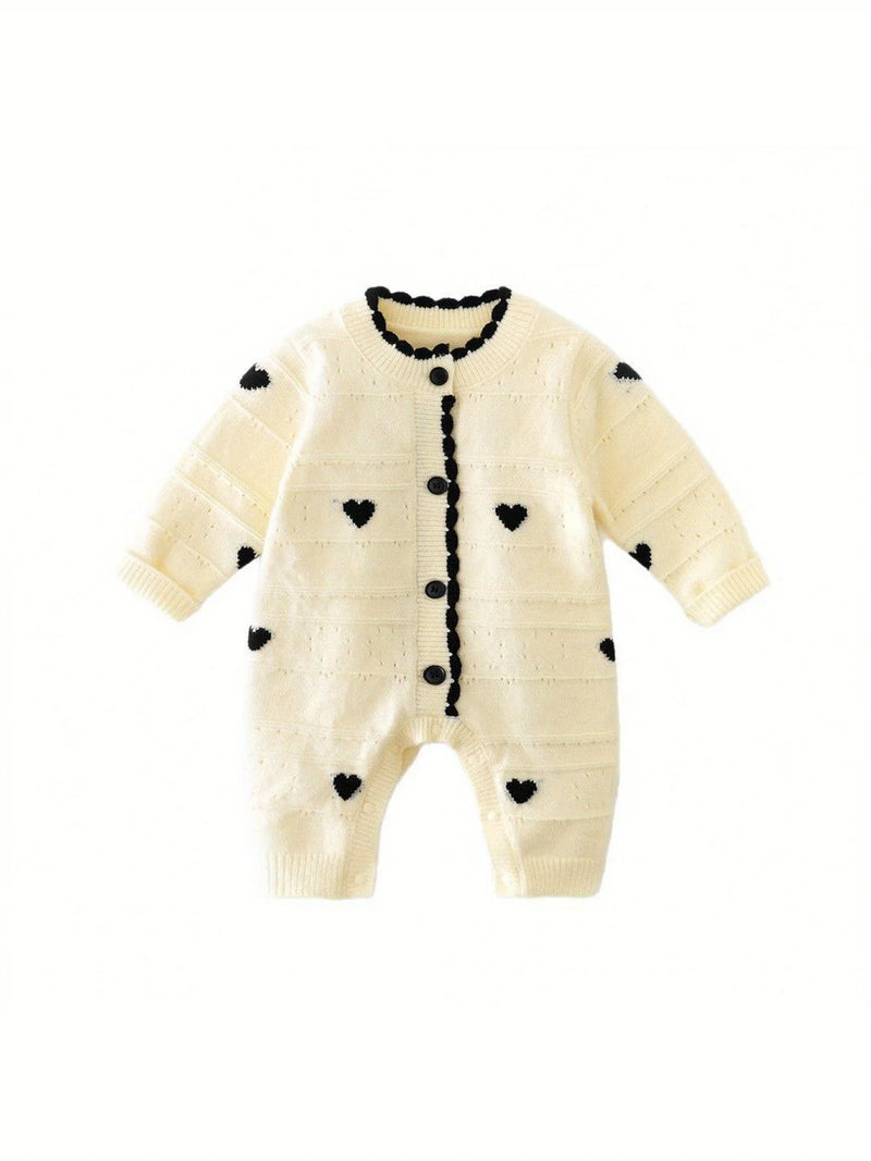 "Sweetheart Kisses" Babies Knitted Romper