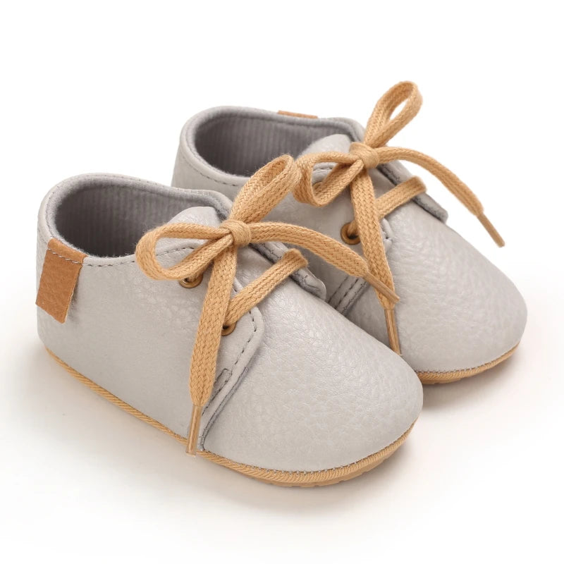 Retro-Baby Faux Leather Rubber Soled Lace-ups  - 8 Colors