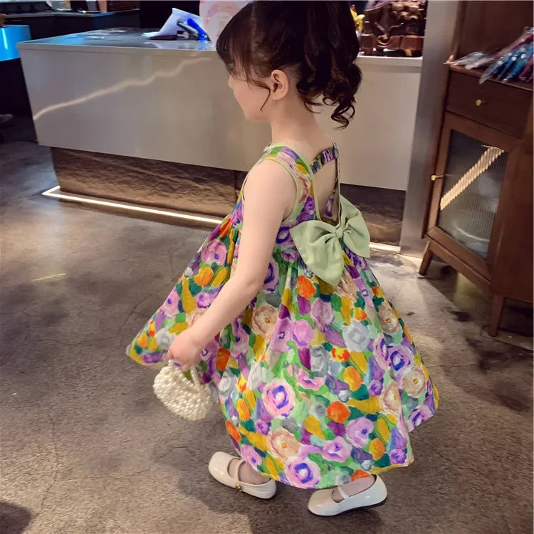 Vibrantly Lovely "Caroline" Floral Party Dress for Girls - The Palm Beach Baby