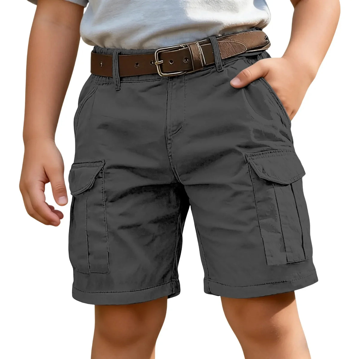 Kids Cotton Cargo Shorts Multi-Pocket - 6 Color Options