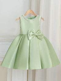 Taylor Elegant Girls Beaded Formal Party Dress - Beaded Neckline And Bow - The Palm Beach Baby Estimate 14-20 Day Shipping