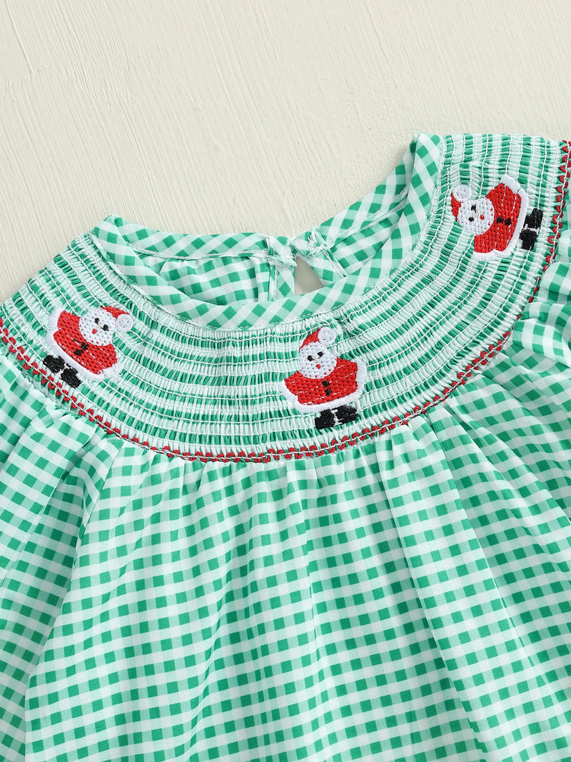 Adorable Santa Rudy Reindeer Smocked Dress - 2  Holiday Colors