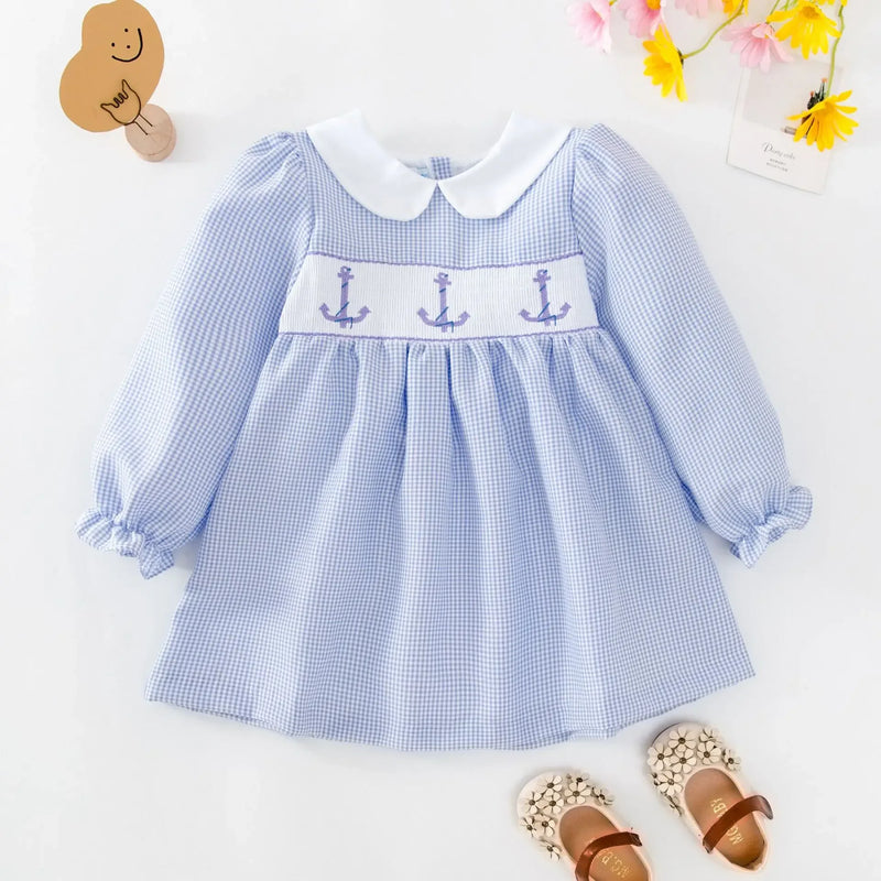 "Little Anchors" Smocked Dress - 3 Colors