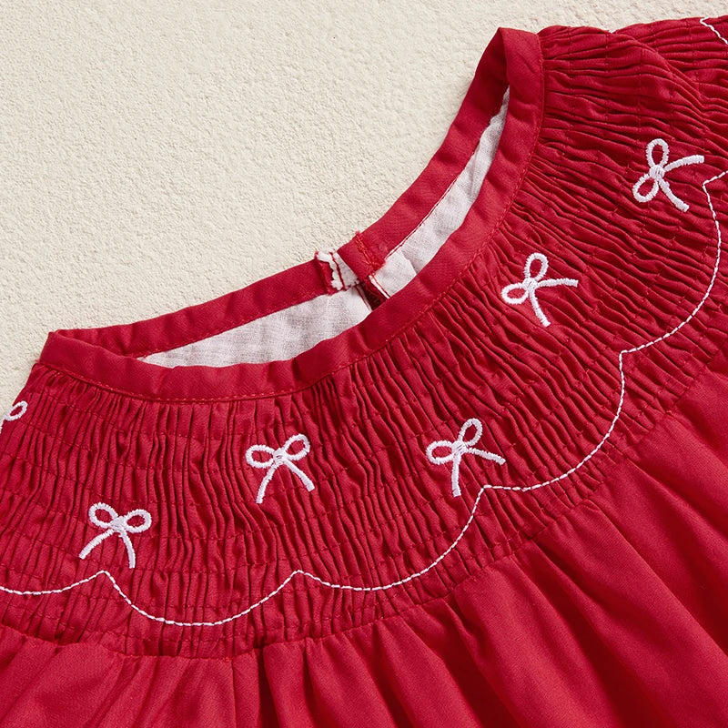 Bow-Licious Smocked Bubble with Puff Sleeves - 2 Colors