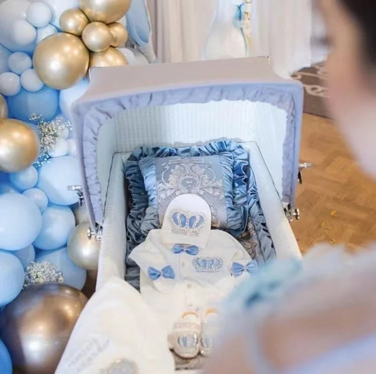 Luxurious  Baby Layette Set - Gold Princely Blue