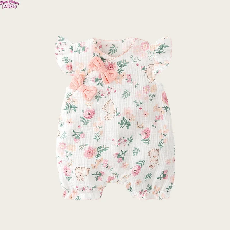 "My Little Flower" Pink Babies Romper