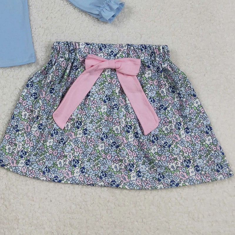 Floral Turkey Embroidered Skort Set