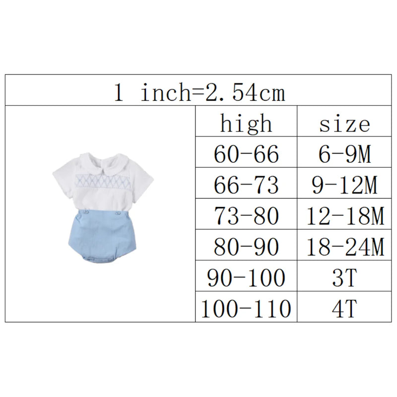 "Hamilton"  Boys Short-Sleeved Smocked Shorts Set